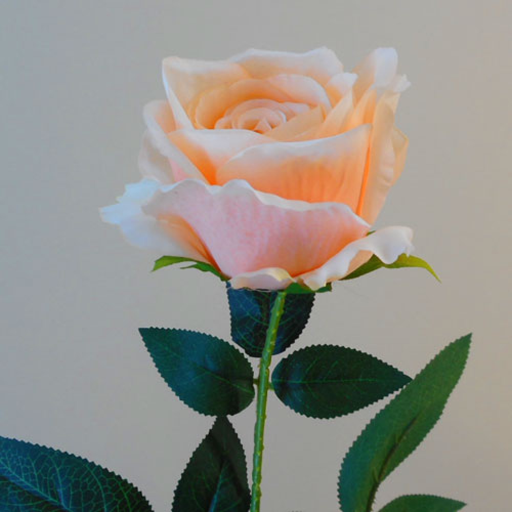 Richmond Artificial Rose Bud Large Peach 68cm Artificial Flowers